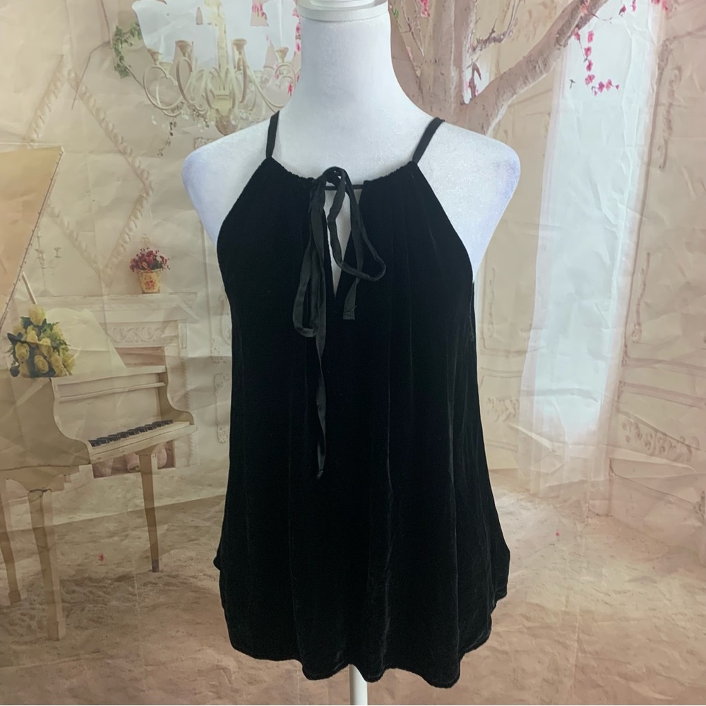 Velvet by Graham & Spencer ALEAHA SILK VELVET HALTER TOP - Picture 4 of 13